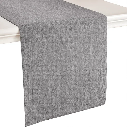 Mebakuk Camino de mesa de lino estilo granjero grande, estilo arpillera, suave e impermeable, camino de tela decorativa para bodas y cenas al aire