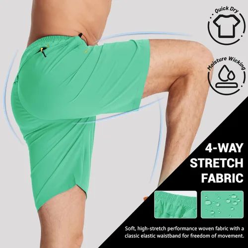 Miniatura 155 de TACVASEN Pantalones cortos deportivos para correr para hombre, 9 pulgadas, de secado rápido, pantalones cortos ligeros de verano, 3 bolsillos