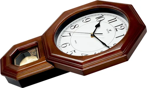 Miniatura 3 de JUSTIME Reloj de péndulo de madera maciza con carillones de estilo tradicional de escuela, con melodía de Westminster cada hora, fabricado en Taiwán