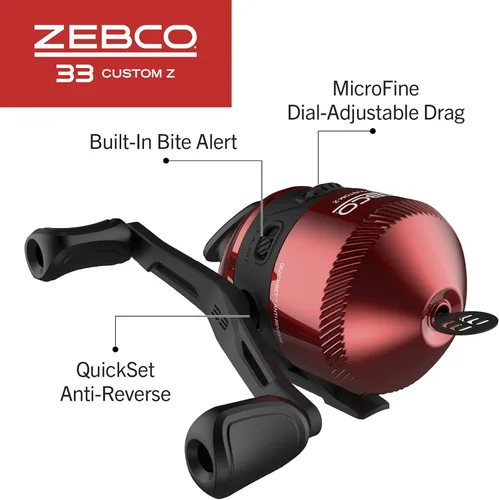 Miniatura 4 de Zebco 33 Custom Z Spincast Reel y caña de pescar de 2 piezas, caña de fibra de vidrio de 6 pies con mango de EVA de agarre dividido, carrete