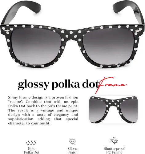 Miniatura 3 de Retro Rewind Gafas de sol vintage de lunares para mujer UV400