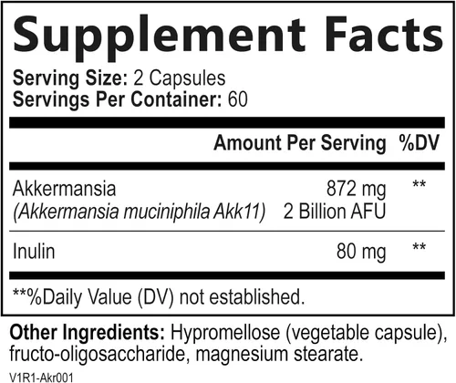 Miniatura 8 de Built by Nature Akkermansia Muciniphila - Suplemento probiótico - 2 mil millones de AFU - Apoya GLP-1, salud intestinal inmune y digestiva - 120