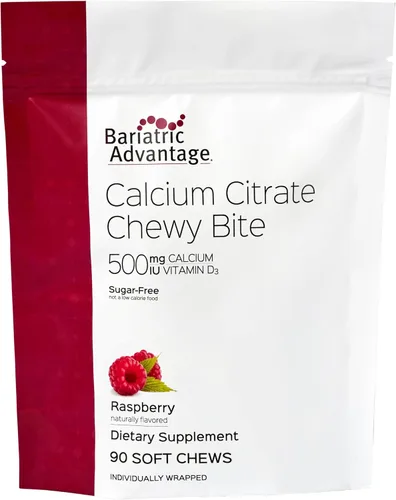 Miniatura 16 de Bariatric Advantage Picaduras masticables de citrato de calcio 500 mg - Altamente absorbible y digerible - Vitamina D3 - Suplemento de calcio