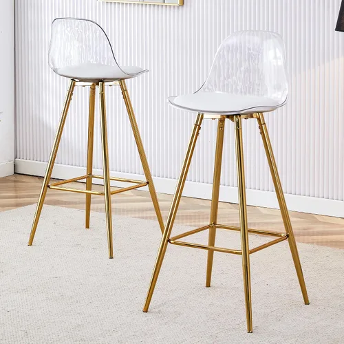 Miniatura 3 de Silla de bar acolchada moderna y cómoda con patas de metal, diseño de moda adecuado para comedor, cocina, terraza y sillas de sala de estar.
