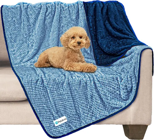 Miniatura 13 de PetAmi Manta impermeable para perro, manta XL a prueba de fugas para perros grandes, protector de sofá y muebles, manta de forro polar para cama