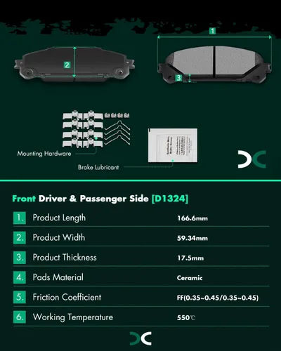 Miniatura 3 de SCITOO Juego de pastillas de freno de disco delanteras y traseras de cerámica para Ford Explorer 1995-2001, 1998-2002 para Ford Ranger, 1997-2001