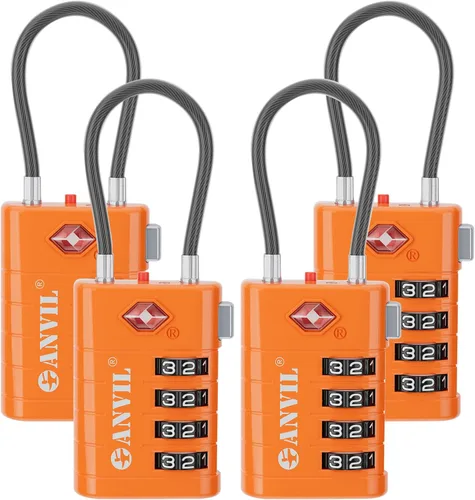 Miniatura 19 de ANVIL Candados de equipaje TSA de 4 esferas con alerta de búsqueda: núcleo TSA008 mejorado para máxima seguridad, ideal para equipaje, maleta