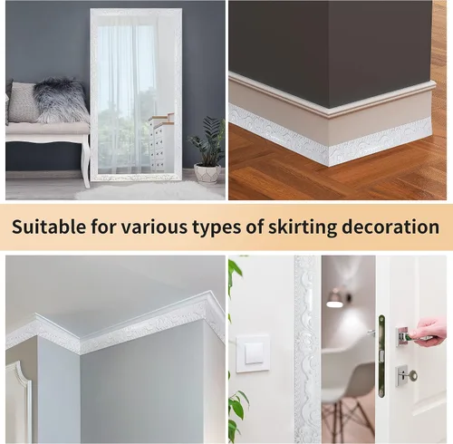 Miniatura 3 de 5M PVC decorativo línea suave autoadhesivo marco de puerta de papel bandas de borde pegatinas de pared impermeable correa de techo decoración