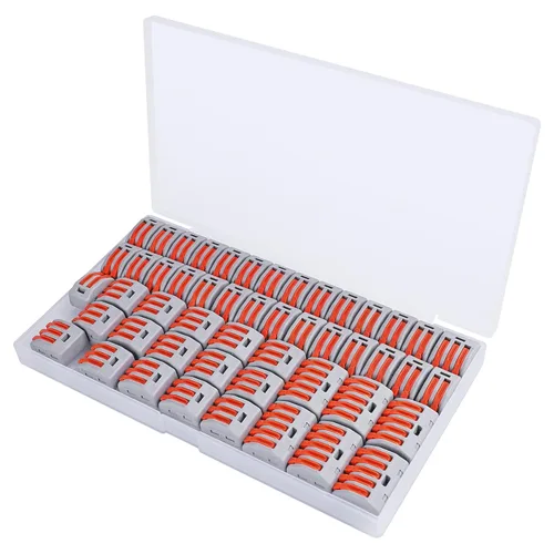 Miniatura 10 de Kit de 115 piezas de conectores eléctricos de alambre de palanca con tuercas, bases y tornillos 28-12 AWG, múltiples conectores eléctricos
