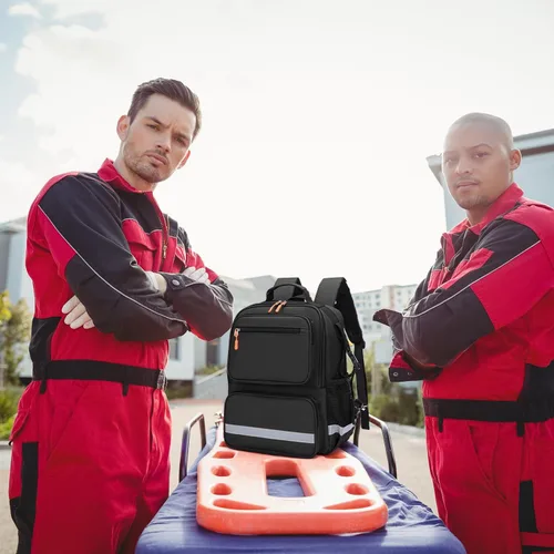 Miniatura 9 de Bolsa de primeros auxilios para trauma, mochila vacía, kits de emergencia médica, bolsa de salto para emergencias médicas, EMS, policía, bomberos