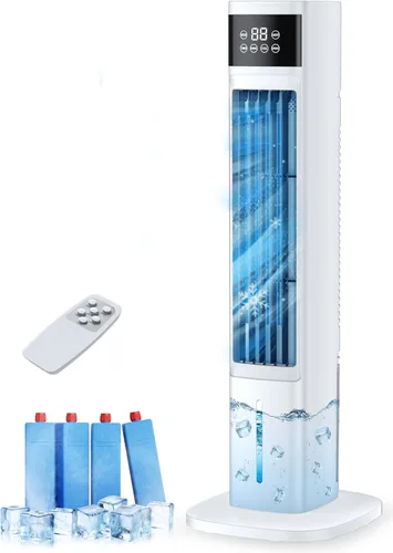 Enfriador de aire evaporativo, aire acondicionado portátil 3 en 1 para habitación, 4 modos y 3 velocidades, unidad de CA portátil de enfriamiento