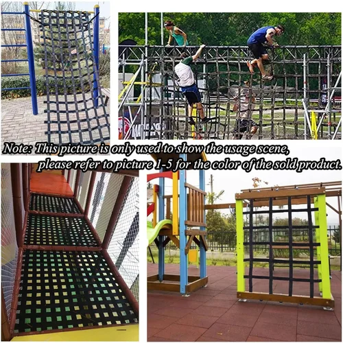 Miniatura 6 de Red de carga para escalada, red de obstáculos ninja para patio trasero de niños, juego de columpio, red para casa de árboles, redes de escalada