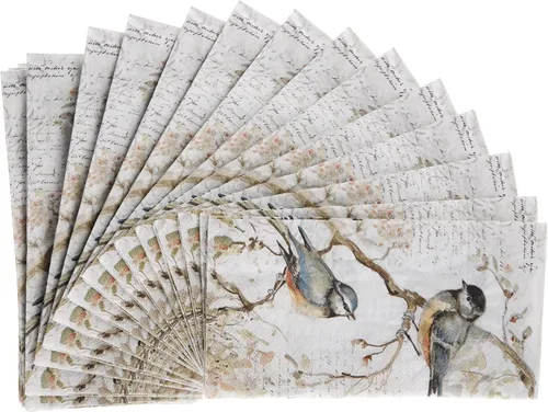 Miniatura 4 de IHR - Servilletas de papel de 3 capas, 16 unidades, tamaño invitado, Happy Little Titmice