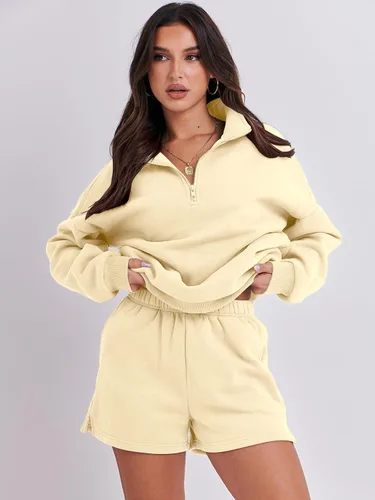 Miniatura 8 de Prinbara Conjunto deportivo de 2 piezas para mujer, sudadera de cuello con media cremallera, ropa de descanso, ropa Y2K