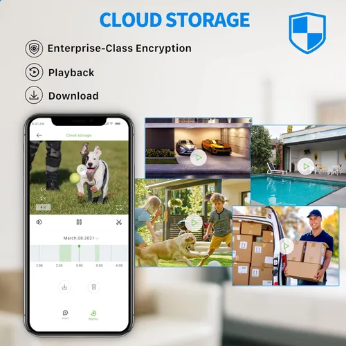Miniatura 7 de Septekon Paquete de 2 cámaras de seguridad para exteriores 2K, cámaras WiFi para seguridad del hogar exterior con detección de movimiento