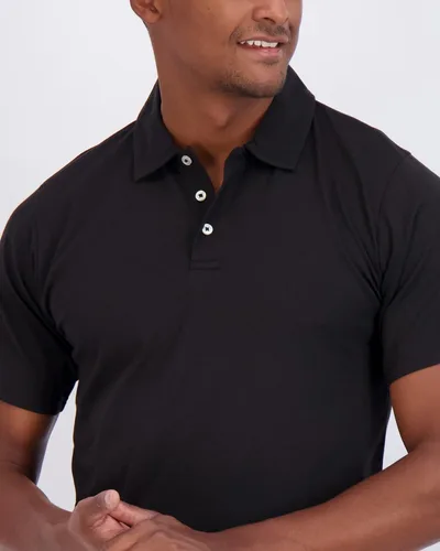 Miniatura 55 de Real Essentials Paquete de 3: Polo de manga corta de algodón para hombre, de secado rápido, transpirable, (disponible en tallas grandes y altas)