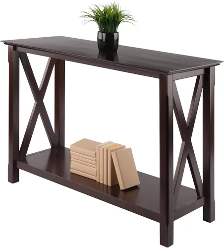 Miniatura 7 de Winsome Xola - Mesa consola con estante en capuchino, mesa de entrada delgada para pasillo, sala de estar, muebles elegantes para cualquier