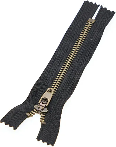 Miniatura 2 de Leekayer 3# Jeans Zipper 4 pulgadas Latón Antiguo Metal Cremallera 3.9 in Cierre Cierre Cremallera 6pcs (Negro-Latón)