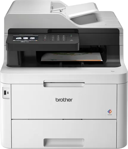 Brother Color MFC-L3770CDW - Impresora láser inalámbrica digital todo en uno, color blanco - Impresión de copia de fax - 3.7" táctil, 25 ppm, 2400 x