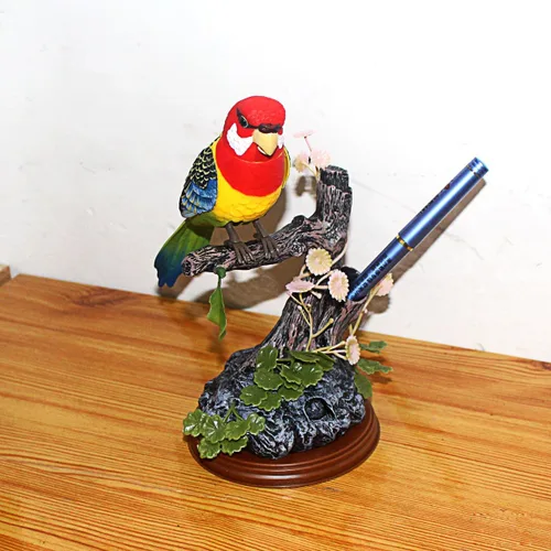 Miniatura 4 de Tipmant Loros parlantes, pájaros, juguetes electrónicos de animales domésticos, oficina, hogar, decoración de habitación, función de reproducción