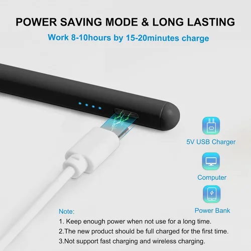 Miniatura 6 de Lápiz óptico para iPad de 9ª y 10ª generación, lápiz con rechazo de palma Apple Pencil para (2018-2025) 10ª/9ª/8ª/7ª/6ª generación, iPad Pro de Negro