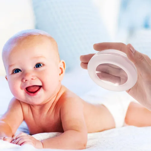 Miniatura 5 de EXCEART 2 tazas de masaje de tambor de presión de palma de silicona para bebés y niños pequeños, esputo y ayuda para eructos, dispositivo ergonómico
