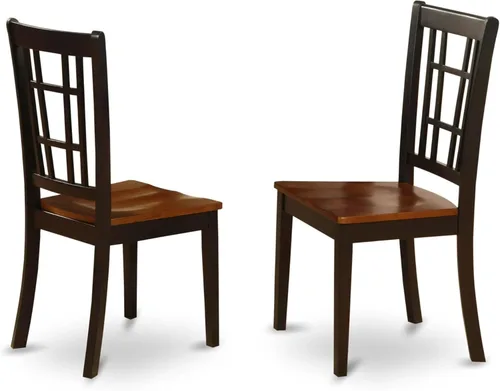 Miniatura 6 de East West Furniture Nicoli - Sillas de comedor de piel sintética de 39 pulgadas en color negro (juego de 2)