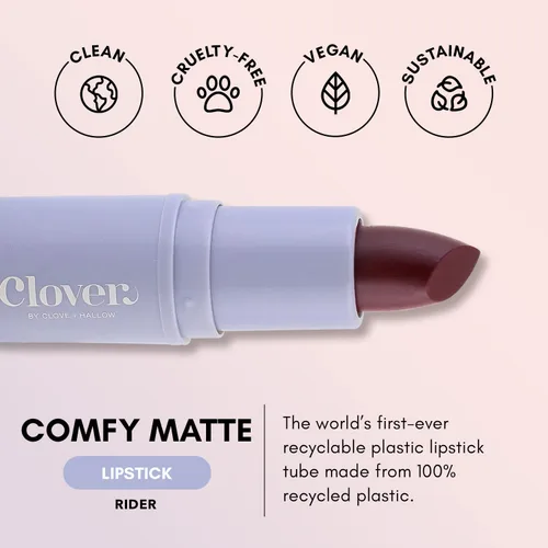 Miniatura 2 de Clover Lápiz labial mate cómodo Lápiz labial no seco, hidratante y ligero, lápiz labial de alta pigmentación Maquillaje de labios vegano y libre