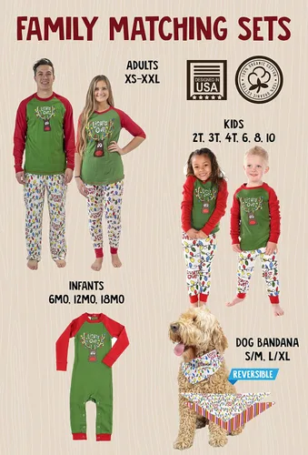 Miniatura 2 de Lazy One Pijamas de Navidad familiares a juego, pijamas de Navidad a juego para familia, adultos, adolescentes, niños y bebés