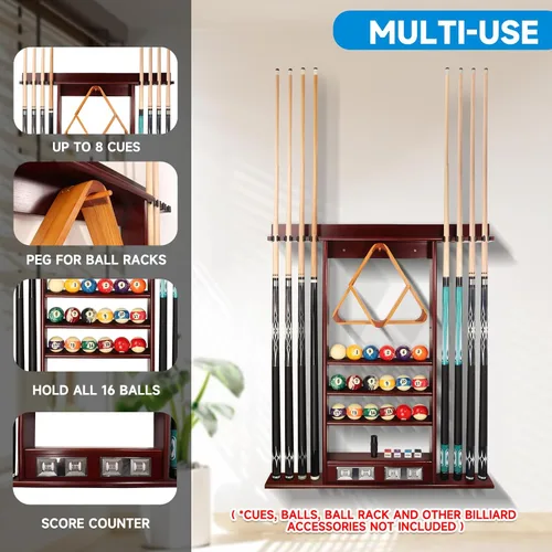 Miniatura 2 de GSE Games & Sports Expert Estante de Montaje en Pared con Contador de Puntuación Solamente, Estante de Montaje en Pared Colgante que Sostiene 6/8