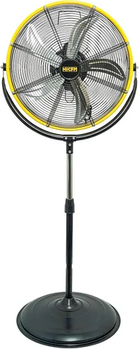 HiCFM Ventilador de pedestal inclinable de 20 pulgadas, ventilador de pie de alta velocidad de 4300 CFM de 3 velocidades con potente motor de 1/5 HP