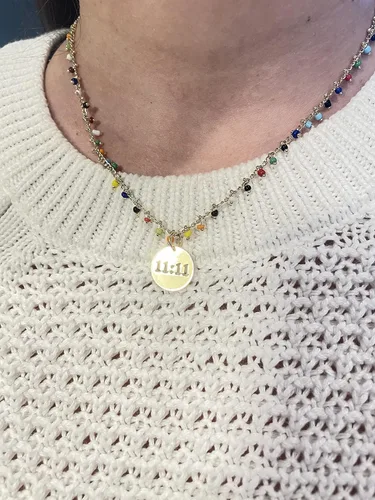 Miniatura 4 de Angel Number Necklace for Women, 111 Necklace, 18k Gold Plated Necklace, Numerology Necklace, Gifts for Her, Women Necklace, Colorful Nekclace