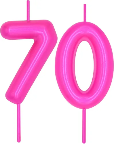 Miniatura 23 de DERVENTA Vela con números de 2.36 pulgadas, decoración perfecta para cumpleaños, brunch, postre, pastel, 1 pieza (número 0 rosa)