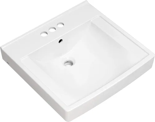 American Standard 9134004EC.020 Decorum Vitreous China - Fregadero de pared con orificios de grifo de 4 pulgadas, color blanco