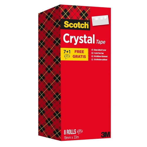 Scotch Cinta transparente, paquete económico, 8 rollos, 0.748 in x 108.3 ft, proporciona una unión fuerte y permanente