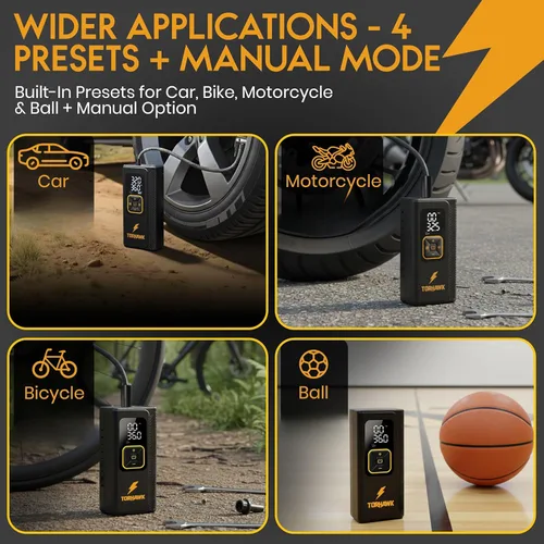 Miniatura 8 de Inflador de neumáticos de doble cilindro resistente, compresor de aire portátil, 7500 mAh, 160 PSI, bomba de aire inalámbrica de doble potencia