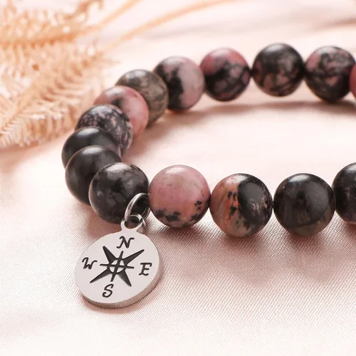 Miniatura 4 de JoycuFF Regalos de graduación de clase 2023, pulseras de brújula de piedra natural para ella, él, mujeres y hombres con tarjeta de mensaje
