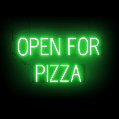 Miniatura 44 de SpellBrite Cartel PIZZA Letrero relacionado con pizza con aspecto de neón, fuente de luz LED azul 17.6 x 6.3 pulgadas