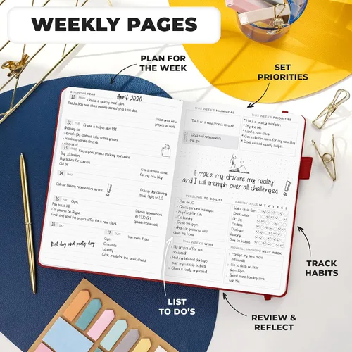 Miniatura 3 de Clever Fox Planner Premium Edition – Agenda semanal y mensual lujosa sin fecha para aumentar la productividad y alcanzar tus objetivos – Organizador