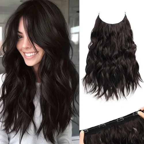 Miniatura 13 de REECHO Extensiones de cabello con alambre invisible con trama de encaje más delgada y suave