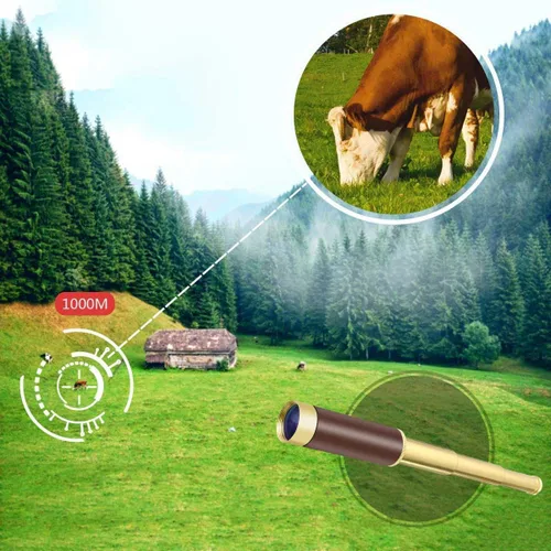 Miniatura 5 de Telescopio monocular pirata para niños y adultos, telescopio de latón plegable de mano de 25 x 30 con zoom, portátil, para cruceros, viajes