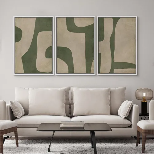 Miniatura 23 de SIGNWIN Lienzo enmarcado para pared, arte con pinceladas de flujo neutro en tonos beige abstractos, ilustraciones, arte moderno, decorativo