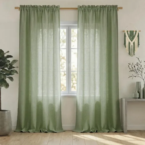 Miniatura 22 de Cortinas blancas puras de 38 pulgadas de ancho para dormitorio, juego de 2 paneles de cortinas de privacidad con bolsillo para barra, cortinas