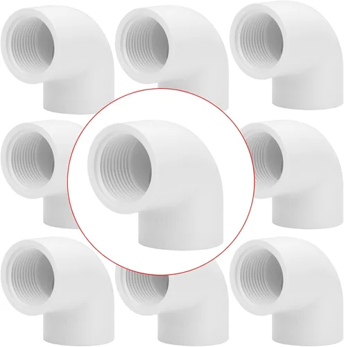 Miniatura 32 de Paquete de 10 Adaptadores Conectores de Acoplamiento de Tubería de PVC de Rosca Doble Hembra de 1 pulgada (F x F) SCH40 Acoplamiento de Tubería
