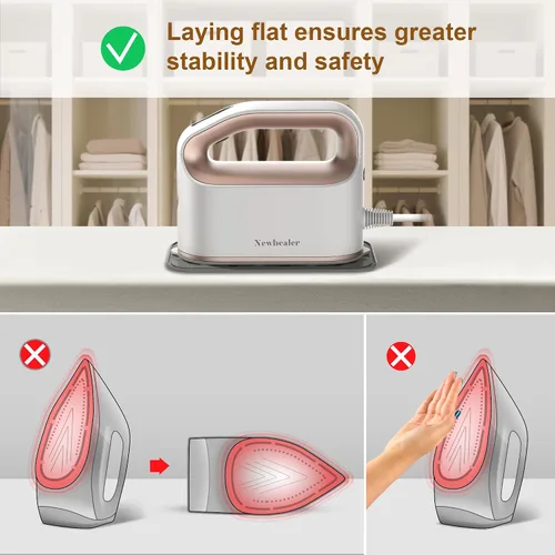 Miniatura 9 de Newbealer Plancha de Vapor Inteligente para Ropa - 1200W Grado Profesional Turboalimentada 3 Modos de Vapor y 3 Modos de Calor Seco, Calentamiento