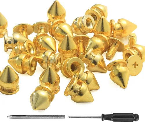 YORANYO 100 juegos de clavos y tachuelas de 0.374 in para ropa, remaches de metal, remaches para cuero, pinchos punk, accesorios, tachuelas y picos