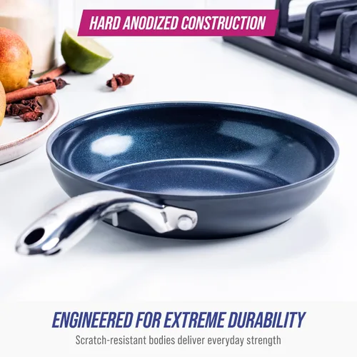 Miniatura 3 de Blue Diamond Cookware Sartén Antiadherente de Cerámica Anodizada Dura, Sartén Skillet de 8 Pulgadas, Sin PFAS, Apto para Lavavajillas, Apto