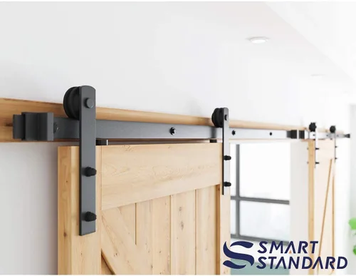 Miniatura 5 de Gancho para puerta Smartstandard deslizante, para puertas de graneros, con forma de "I", color negro, negro