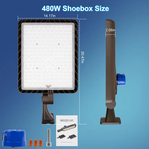 Miniatura 5 de ledmo 480W Luz LED de estacionamiento, luz LED de 5000K 72000LM súper brillante del atardecer al amanecer, luz de calle comercial al aire libre