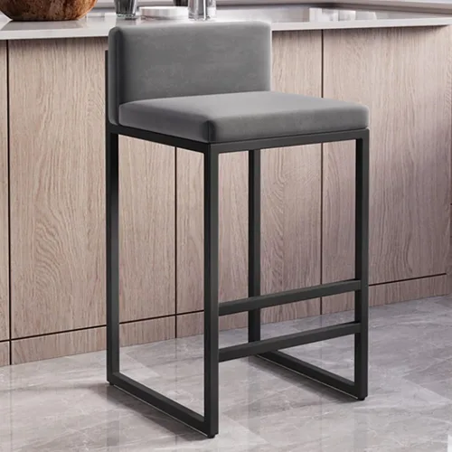Miniatura 8 de Juego de 1/2 taburetes de bar, sillas de bar tapizadas de terciopelo con reposapiés, taburetes de encimera de cocina, marco de hierro de metal negro